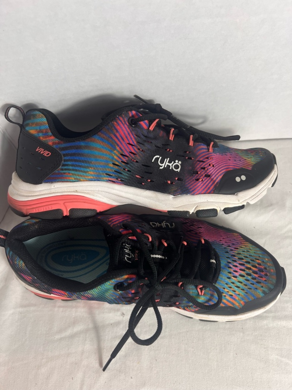 Ryka Black Multicolor Mesh Athletic Walking Sneakers - Picture 7 of 12